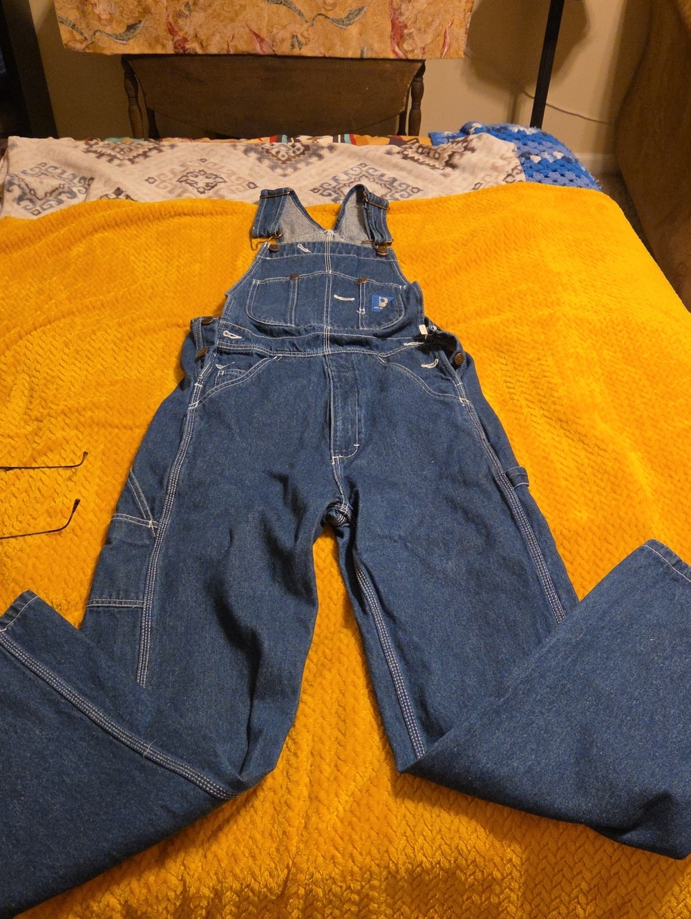 Relaxed Fit Men's Denim Overalls in Blue R Real Work wear 30" X 30"